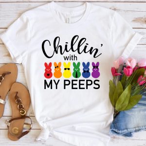 LGBT Easter Shirt- LGBT Easter Shirt Chillin With My Peeps Gay – Gay Bunny Shirt – LGBT Shirt – Pride Easter Tee – Rainbow Easter