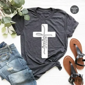 Jesus Shirt, Christian Shirt, Sign Cross T-Shirt