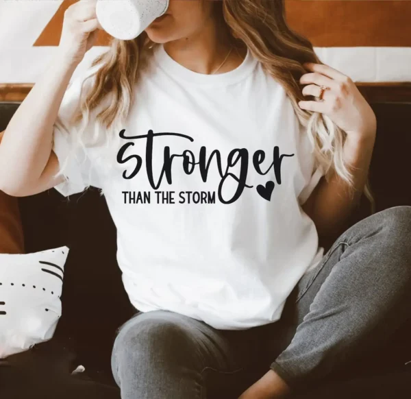 God Shirt – Stronger Than The Storm Sweatshirt Crewneck – Christian Gift – God Sweatshirt – Inspirational Shirt