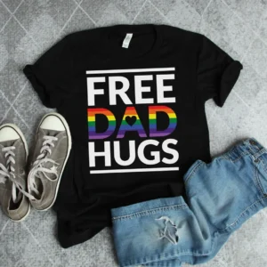 LGBT Dad Shirt – Free Dad Hugs Shirt – Proud Dad T-shirt – Proud Dad Rainbow Tee – Pride Dad shirt – LGBT Support Tee – Fathers Day Gift