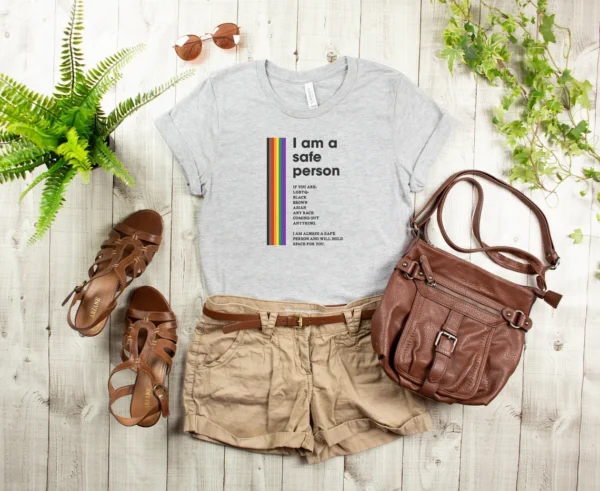 LGBTQ Pride Shirt – Ally Shirt – Safe Person Shirt – LGBT Shirt For Ally – Safe Space Pride Shirt – Ally Gift – Rainbow Tshirt – Equality