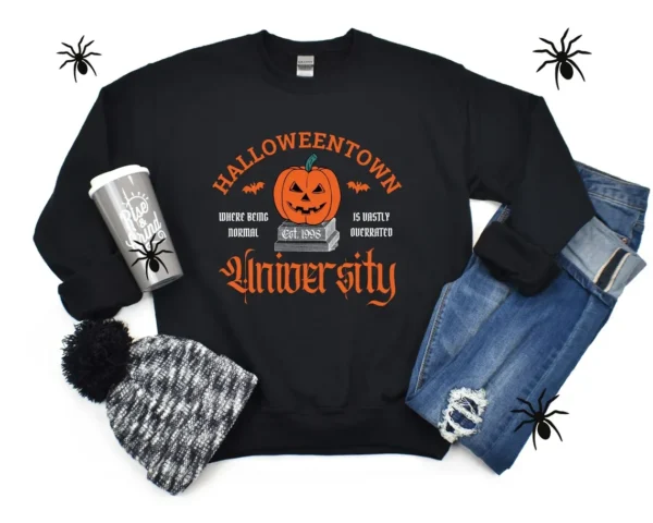 Halloween School Sweatshirt – Halloweentown University Sweatshirt – Halloween Town Sweatshirt – Fall Halloween Sweatshirt – Halloweentown Gift