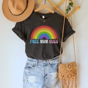 LGBTQ Mom Shirt – Free Mom Hugs Shirt – Proud Mom T-shirt – Proud Mama Rainbow Tee – Pride Mom shirt – LGBT Support Tee – Mothers Day Gift