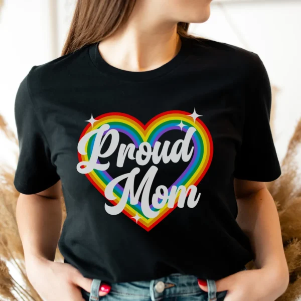 Pride Mom shirt – LGBT Mom Shirt – Proud Mom T-shirt – Proud Mama Rainbow Tee – Vintage Proud Mama Shirt – LGBT Support Tee