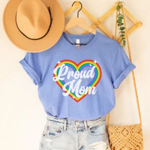 Pride Mom shirt – LGBT Mom Shirt – Proud Mom T-shirt – Proud Mama Rainbow Tee – Vintage Proud Mama Shirt – LGBT Support Tee