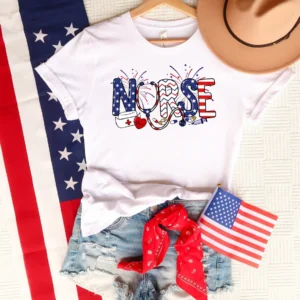 American Nurse Shirt – 4th of July Nurse Shirt – Nurse Gift – Nursing School Tee – Registered Nurse Shirt – RN Shirt – July 4th Nurse Shirt