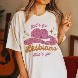 Lesbian Pride Shirt – Let’s Go Lesbians Let’s Go Shirt – LGBTQ Pride Gift – Retro Lesbian Shirt – Queer Pride Shirt – WLW Tee