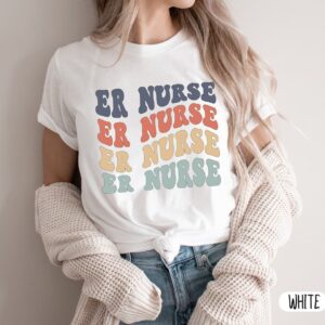 ER NURSE Shirt – Emergency Nurse Groovy Shirt – ER Nurse Appreciation – Cute New Nurse Gifts – Retro Grad Gift