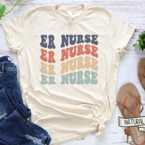 ER NURSE Shirt – Emergency Nurse Groovy Shirt – ER Nurse Appreciation – Cute New Nurse Gifts – Retro Grad Gift