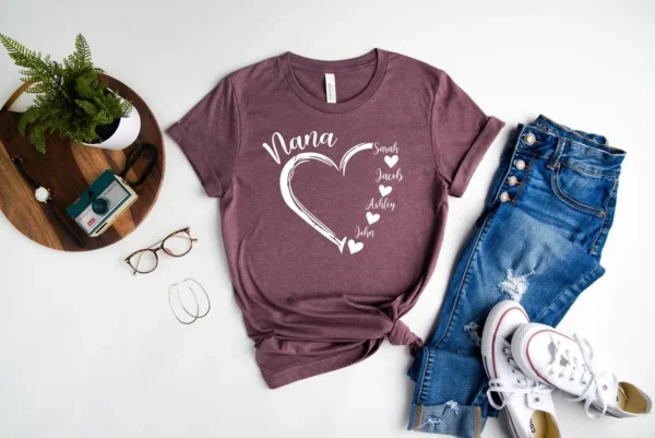 Custom Grandma Shirt – Grandma Heart Shirt – Nana Shirt With Grandkids Name – Gift For Grandma – Mother’s Day Shirt