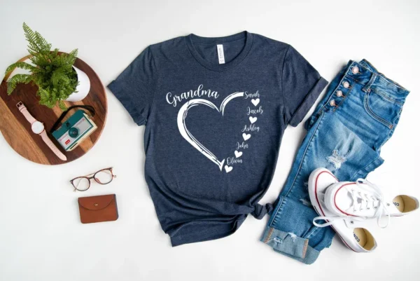 Custom Grandma Shirt – Grandma Heart Shirt – Nana Shirt With Grandkids Name – Gift For Grandma – Mother’s Day Shirt