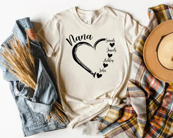 Custom Grandma Shirt – Grandma Heart Shirt – Nana Shirt With Grandkids Name – Gift For Grandma – Mother’s Day Shirt