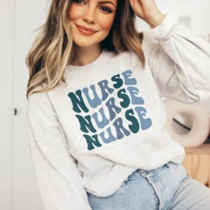 Groovy Nurse Sweatshirt – Retro Nurse Shirts – Graduation Gift – Nursing School – Nurses Week Appreciation – RN Shirt