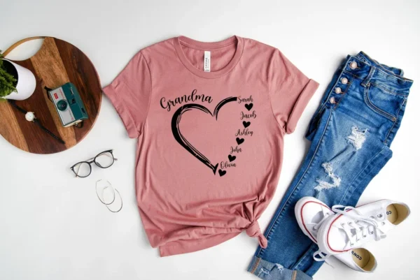 Custom Grandma Shirt – Grandma Heart Shirt – Nana Shirt With Grandkids Name – Gift For Grandma – Mother’s Day Shirt