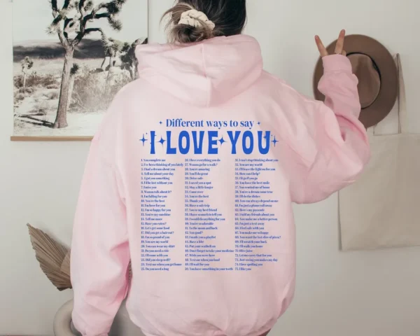 I Love You Hoodie, Positive Affirmation Valentine Shirt, Trendy Sweatshirt for Men & Women