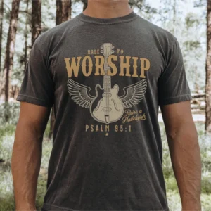 Bible Verse Shirts – Made To Worship Psalm 95 Tshirt – Faith Shirt – Christian Trendy – Christian Gift Shirts