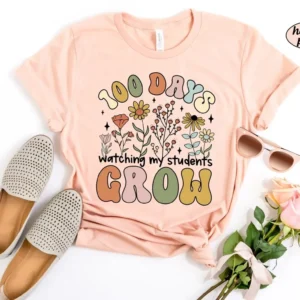 Teacher Shirt – 100 Days Of School Teacher Shirt – 100 Days Watching My Students Grow – Happy 100th Day Of School Shirt – 100 Days Smarter