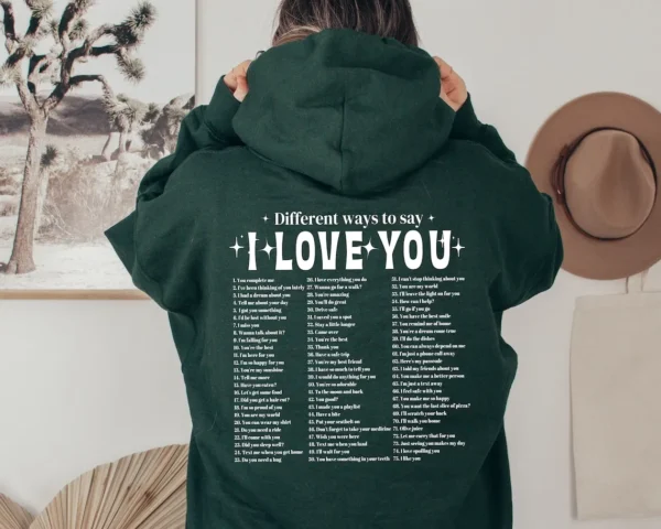 I Love You Hoodie, Positive Affirmation Valentine Shirt, Trendy Sweatshirt for Men & Women