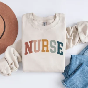 Vintage Nurse Sweatshirt – Cute Nurse Crewneck Sweater – Nurse Week Shirt – Nursing School Tee – Nurse Grad Gift Tee