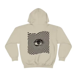 Aesthetic Sweatshirt – Hypnotic Eye Hoodie – Streetwear Style with Graphic on Back – Trendy Back Print Sweater – Graphic Hoodies – Gift For Her