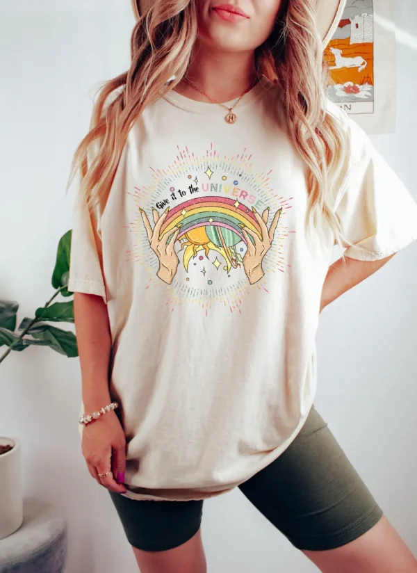 Celestial Gay Shirt – Give It To The Universe Shirt – Mystical Lesbian Shirt – Rainbow Gay Universe Tee – Gay Pride Gift – LGBT Pride Month