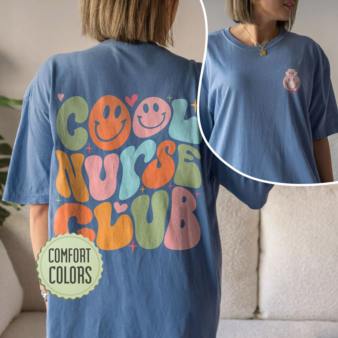 Cool Nurse Club Comfort Colors Shirt – Nurses Comfort Colors – Groovy Nurse Shirt – Registered Nurse Tee – Nurse Gift – Nursing Tshirt