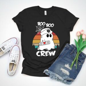 Boo Boo Crew Retro Shirt, Ghost Holding Toilet Paper Tee, Nurse Doctor Paramedic Lover Gift