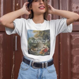 Lesbian Art Shirt – LGBTQIA Art Shirt – I Fell In Love With Her As She Read To Me Classical Art Lesbian Shirt