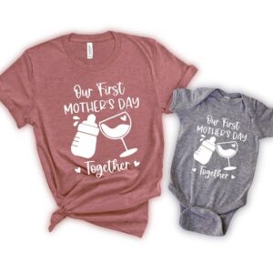 Our First Mother’s Day Shirt – Mothers Day Matching Shirt – Mother’s Day Mommy And Baby Outfit – Mother’s Day Gift