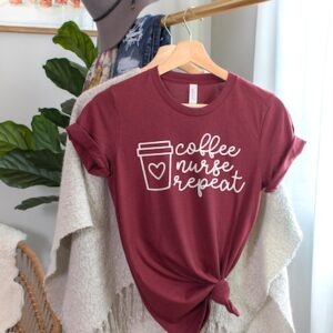 Coffee Nurse Repeat, Nurse T-shirt, Essential Top