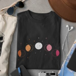 Subtle Lesbian Pride Shirt – Lesbian Moon Phases Shirt – LGBTQ Shirt – Lesbian Pride Gift – Sapphic Society Shirt – Queer Gift