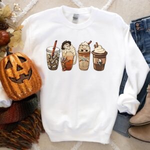 Halloween Horror Coffee Sweatshirt – Horror Movie Coffee Shirt – Halloween Sweatshirt – Spooky Season Gift – Halloween Coffee Shirt