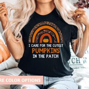 Halloween Nurse Shirt – Nurse Fall Shirt – I Care For The Cutest Pumpkins In The Patch Shirt