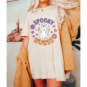 Spooky Nurse Halloween Tee – Retro Halloween Shirt For Nurses – Retro Tee