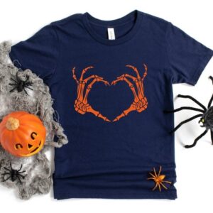 Skeleton Hands Heart Shirt – Funny Halloween Gift for Teachers and Nurses