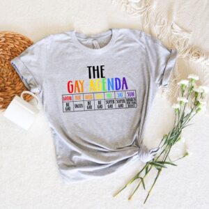 Funny Pride Shirts – The Gay Agenda Shirt – LGBTQ Shirts – Pride Rainbow Shirts – Lesbian Nonbinary Shirts – Pride Shirt – Queer Gift