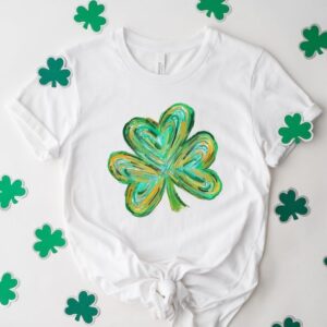 Shamrock Shirt – Cute St Patricks Four Leaf Clover Shirt – Vintage Retro St Patricks Day