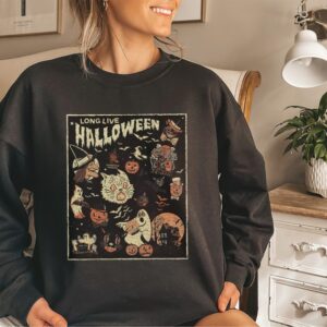 Vintage Halloween Shirt – Long Live Halloween Shirt – Vintage Black Cat – Pumpkin – Retro Ghost Shirt – Retro Halloween – Fall Apparel Gift