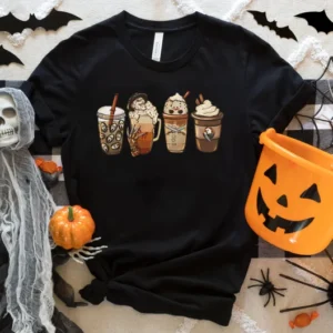 Halloween Horror Coffee Sweatshirt – Horror Movie Coffee Shirt – Halloween Sweatshirt – Spooky Season Gift – Halloween Coffee Shirt