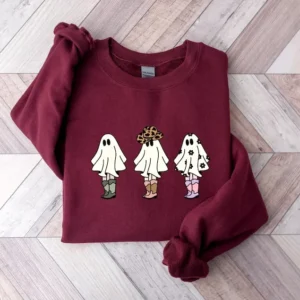 Halloween Cowgirl Sweatshirt – Western Ghost Sweatshirt – Halloween Sweatshirt – Ghost Sweatshirt – Cowboy Gift – Western Tee – Halloween Sweater