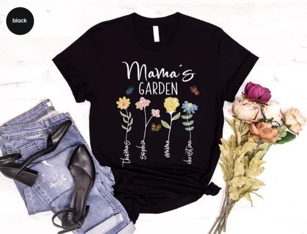 Custom Mothers Day Shirt – Personalized Mom Gift – Mothers Day Gift – Mama’s Garden T-Shirt – Customized Mom Tee – Mother Gift