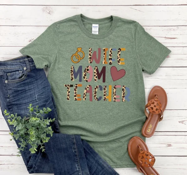 Cute Leopard Teacher Mom Shirt, Mothers Day Gift for Educators