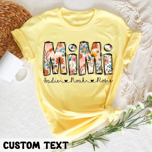 Personalized Floral Mimi T-Shirt – Custom Grandma Shirt – Mother’s Day Gift for Grandma – Mimi Gifts – Gift For Mom – Mimi Shirt