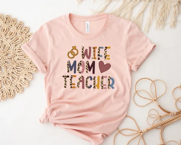 Cute Leopard Teacher Mom Shirt, Mothers Day Gift for Educators