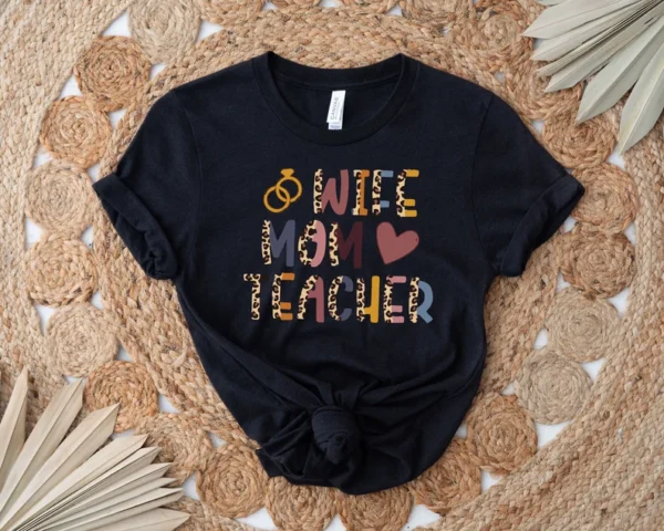 Cute Leopard Teacher Mom Shirt, Mothers Day Gift for Educators