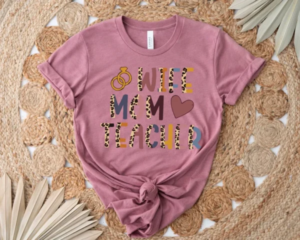 Cute Leopard Teacher Mom Shirt, Mothers Day Gift for Educators