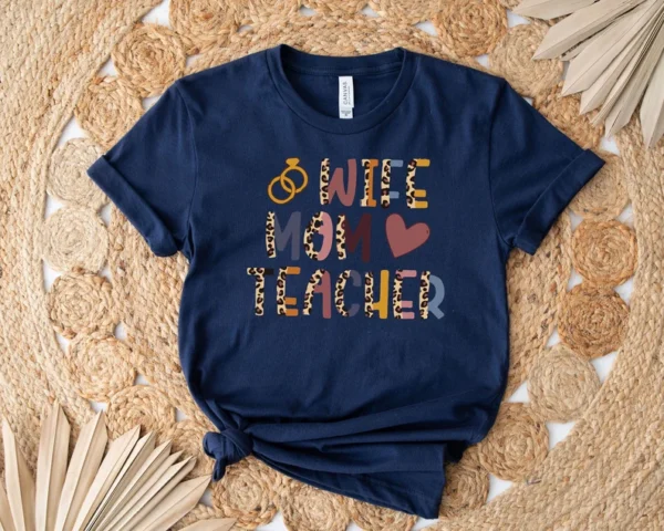 Cute Leopard Teacher Mom Shirt, Mothers Day Gift for Educators