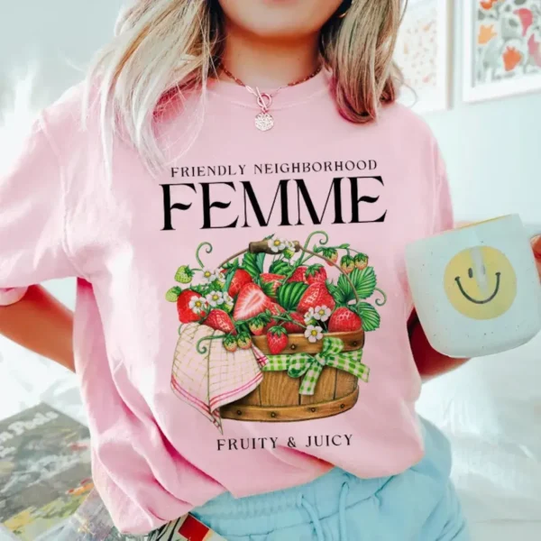 Friendly Neighborhood Femme Shirt – Lesbian Shirt – Lesbian Pride Shirt – Fruity Shirt – Queer WLW Gift