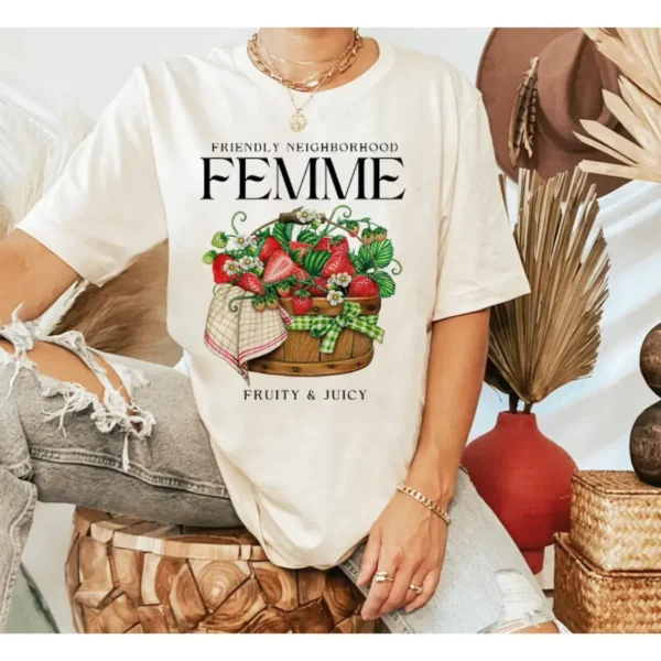 Friendly Neighborhood Femme Shirt – Lesbian Shirt – Lesbian Pride Shirt – Fruity Shirt – Queer WLW Gift