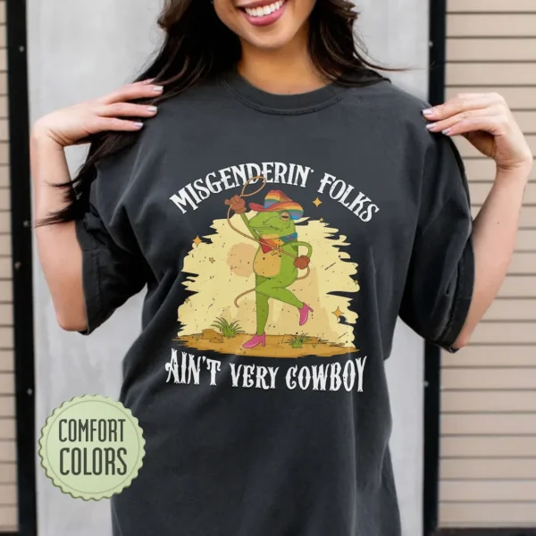 Funny Frog and Toad Say Gay Pride Shirt, LGBTQ+ Rainbow Tee, Misgendering Folks